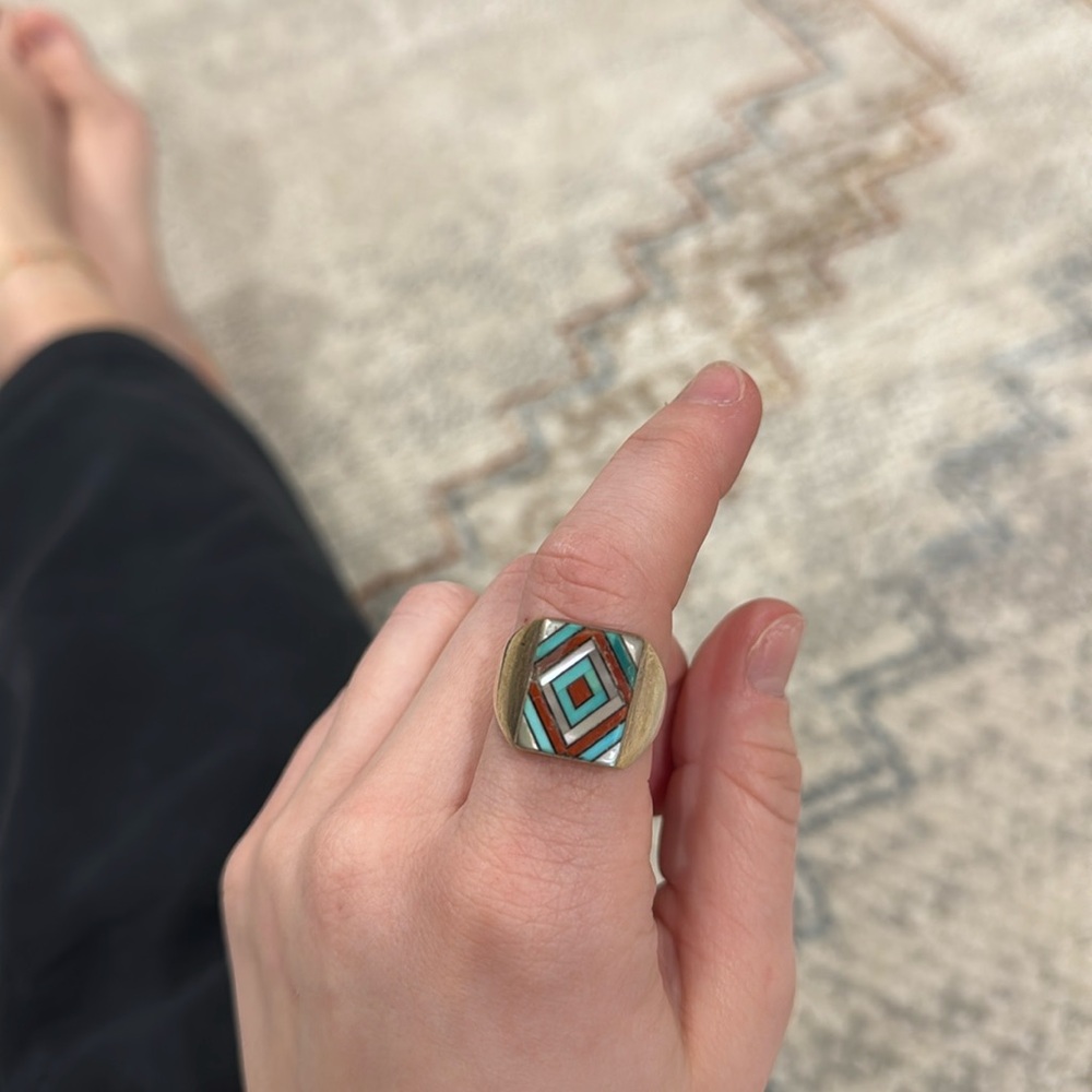 Chevron Turquoise ring